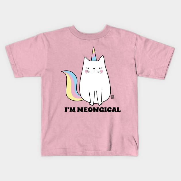 MEOWGICAL Kids T-Shirt by toddgoldmanart